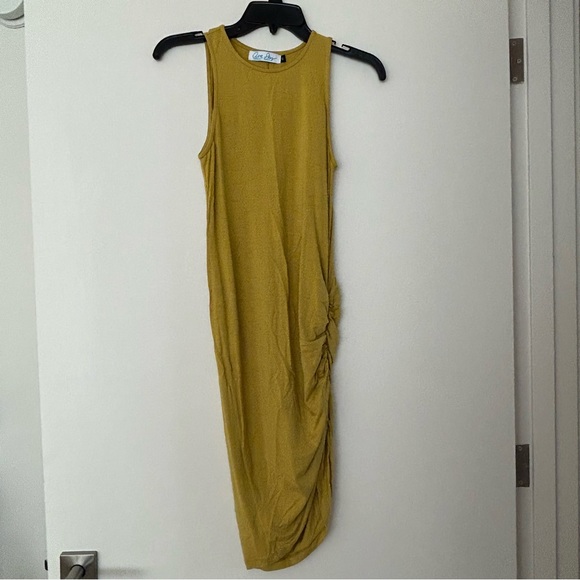 Ava Sky Ruched Midi Dress - Picture 1 of 14